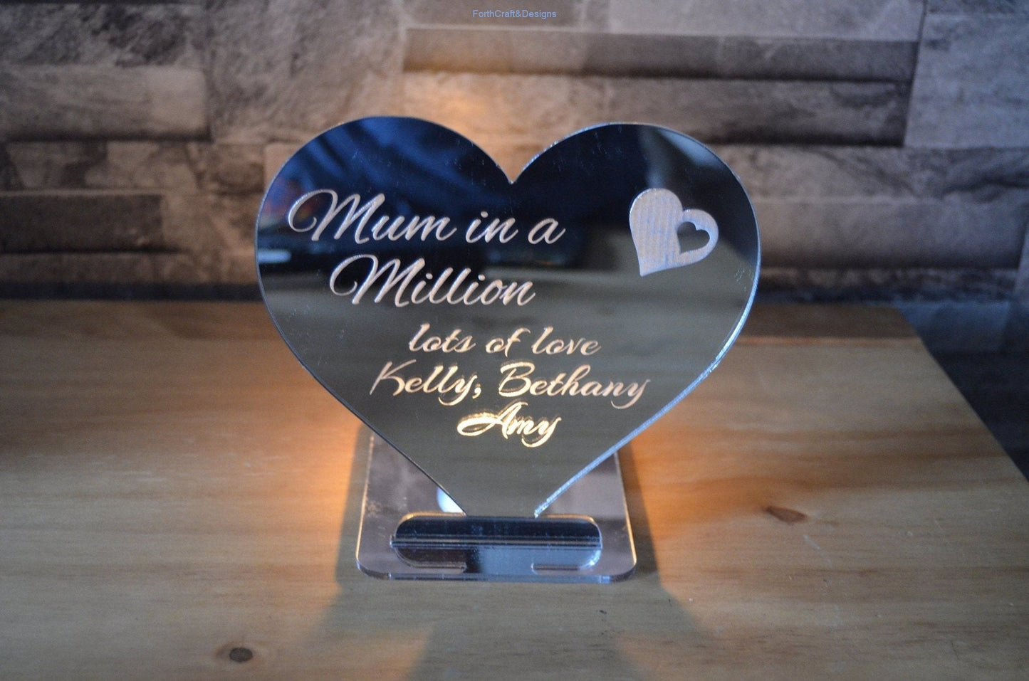 Personalised heart/star shaped tea light holders.-Forth Craft and Designs