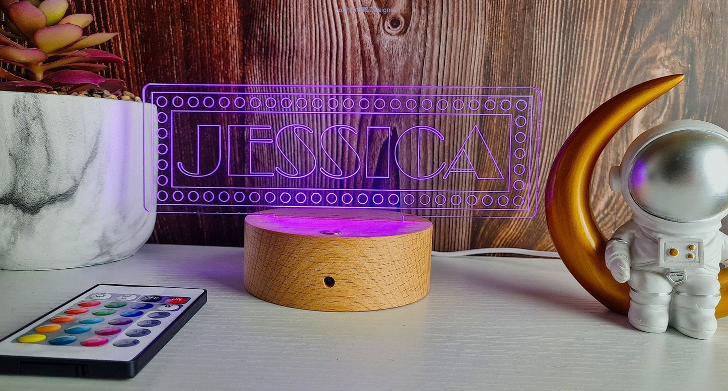 Personalised LED night light in broadway theme,-Forth Craft and Designs