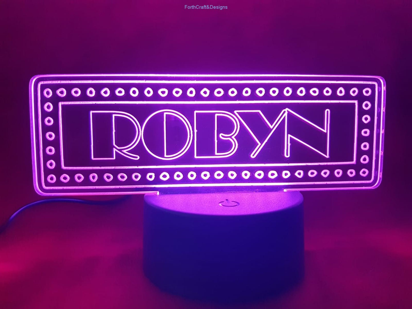 Personalised LED night light in broadway theme,-Forth Craft and Designs