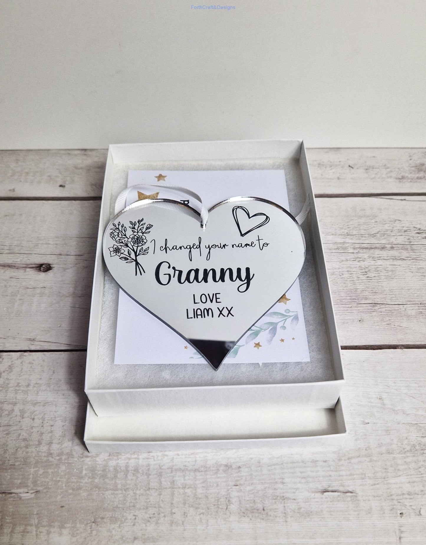 Personalised new Gran heart gift-Forth Craft and Designs