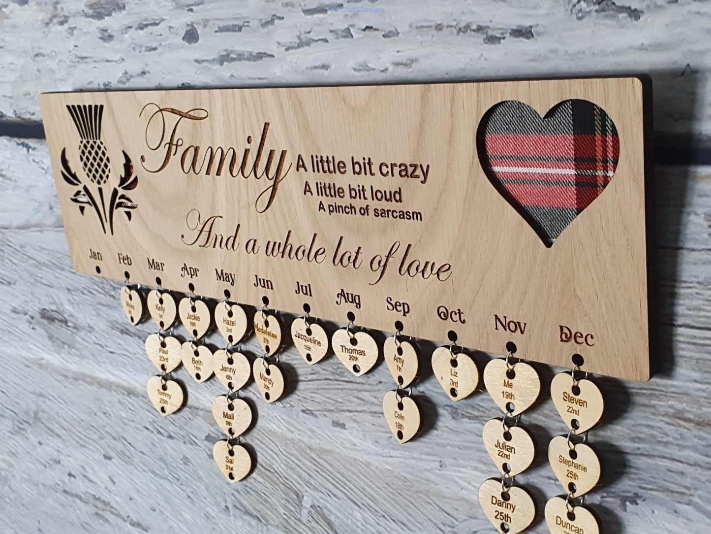 Personalised Wooden Birthday Calendar-Forth Craft and Designs