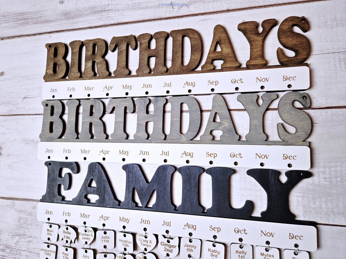 Personalised Wooden Birthday Calendar,-Forth Craft and Designs