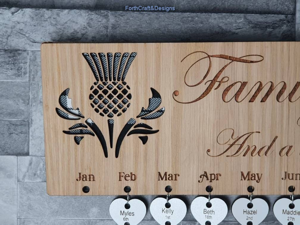 Personalised Wooden Birthday Calendar-Forth Craft and Designs