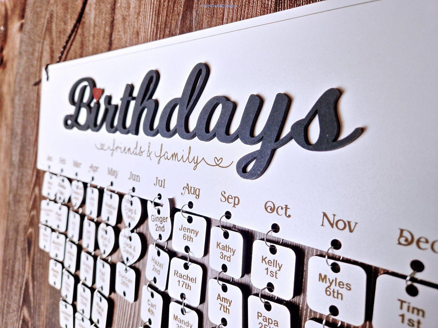 Personalised Wooden Birthday Calendar,-Forth Craft and Designs