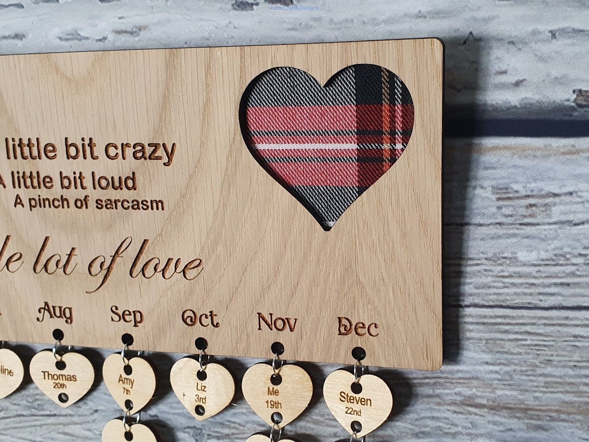 Personalised Wooden Birthday Calendar-Forth Craft and Designs