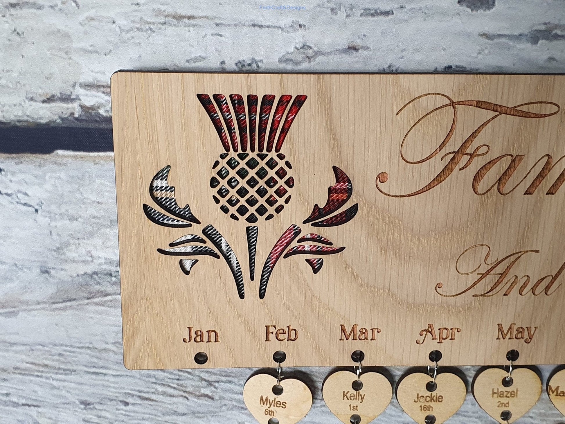 Personalised Wooden Birthday Calendar-Forth Craft and Designs