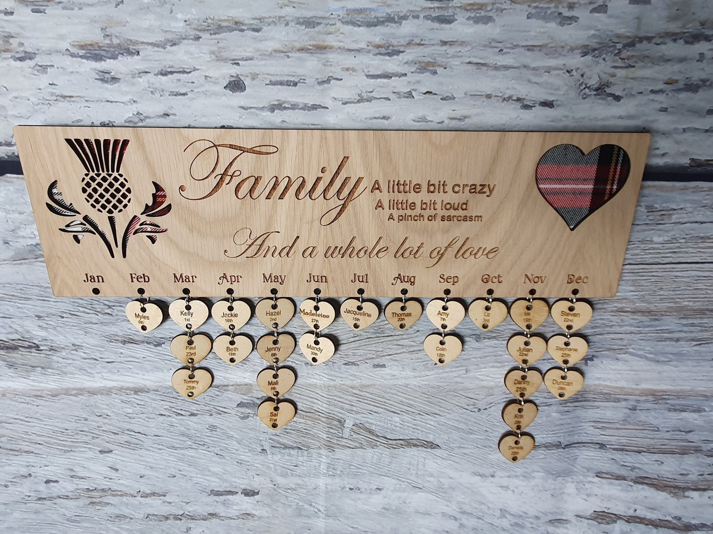 Personalised Wooden Birthday Calendar-Forth Craft and Designs