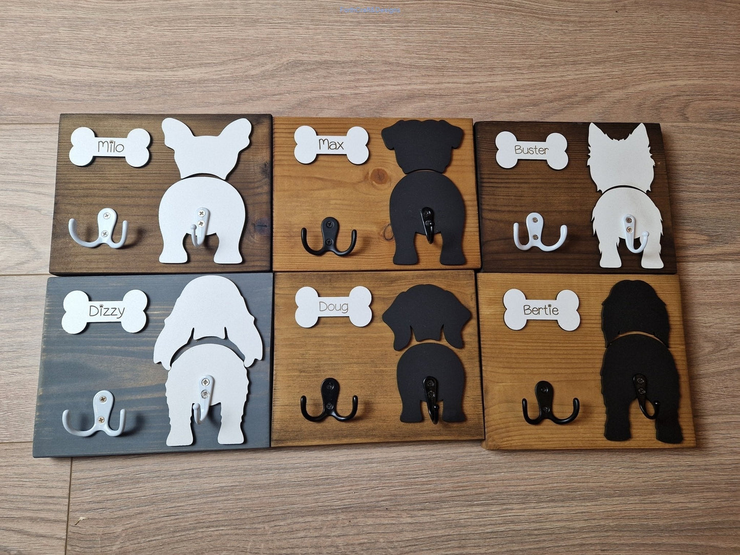 Personalised wooden Dog leash hanger-Forth Craft and Designs