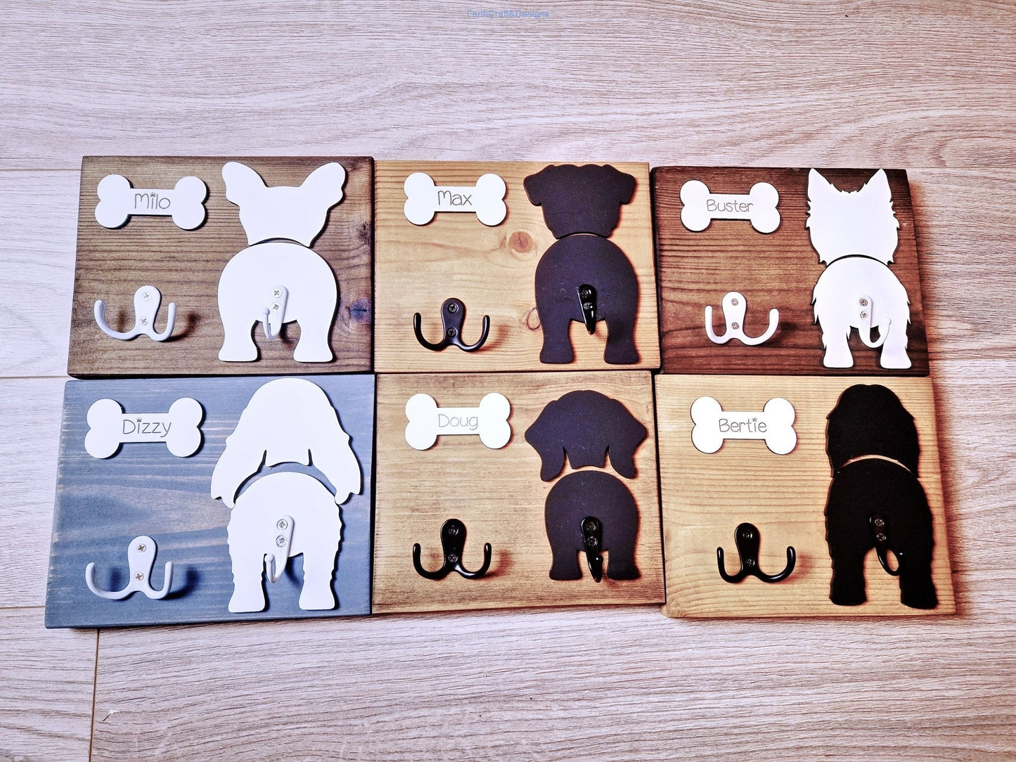 Personalised wooden Dog leash hanger-Forth Craft and Designs