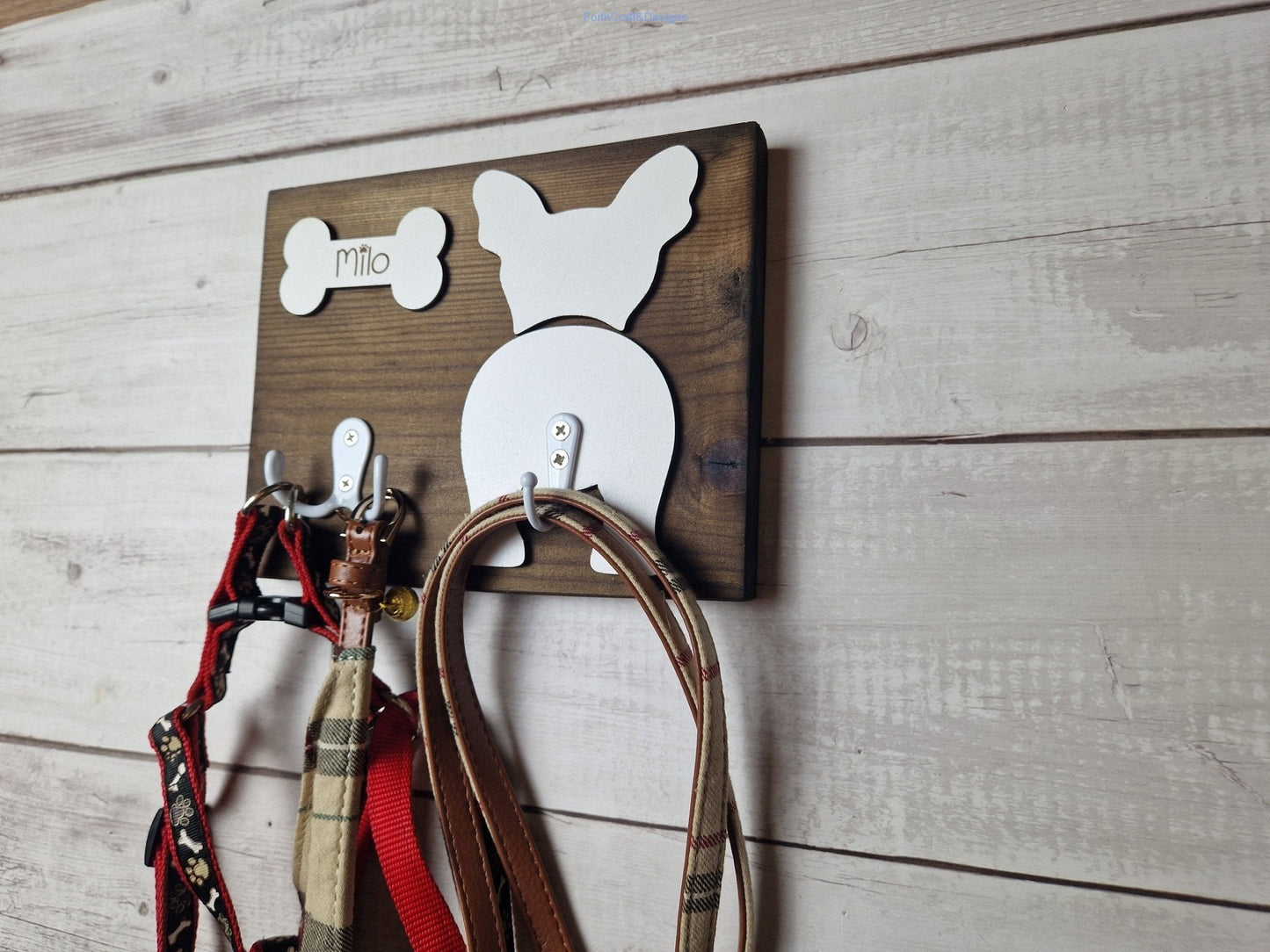 Personalised wooden Dog leash hanger-Forth Craft and Designs