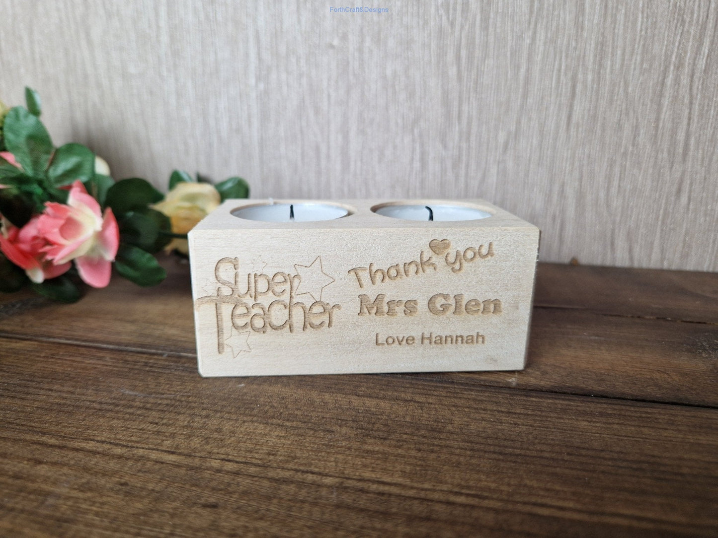 Teacher tea light candle gift-Forth Craft and Designs