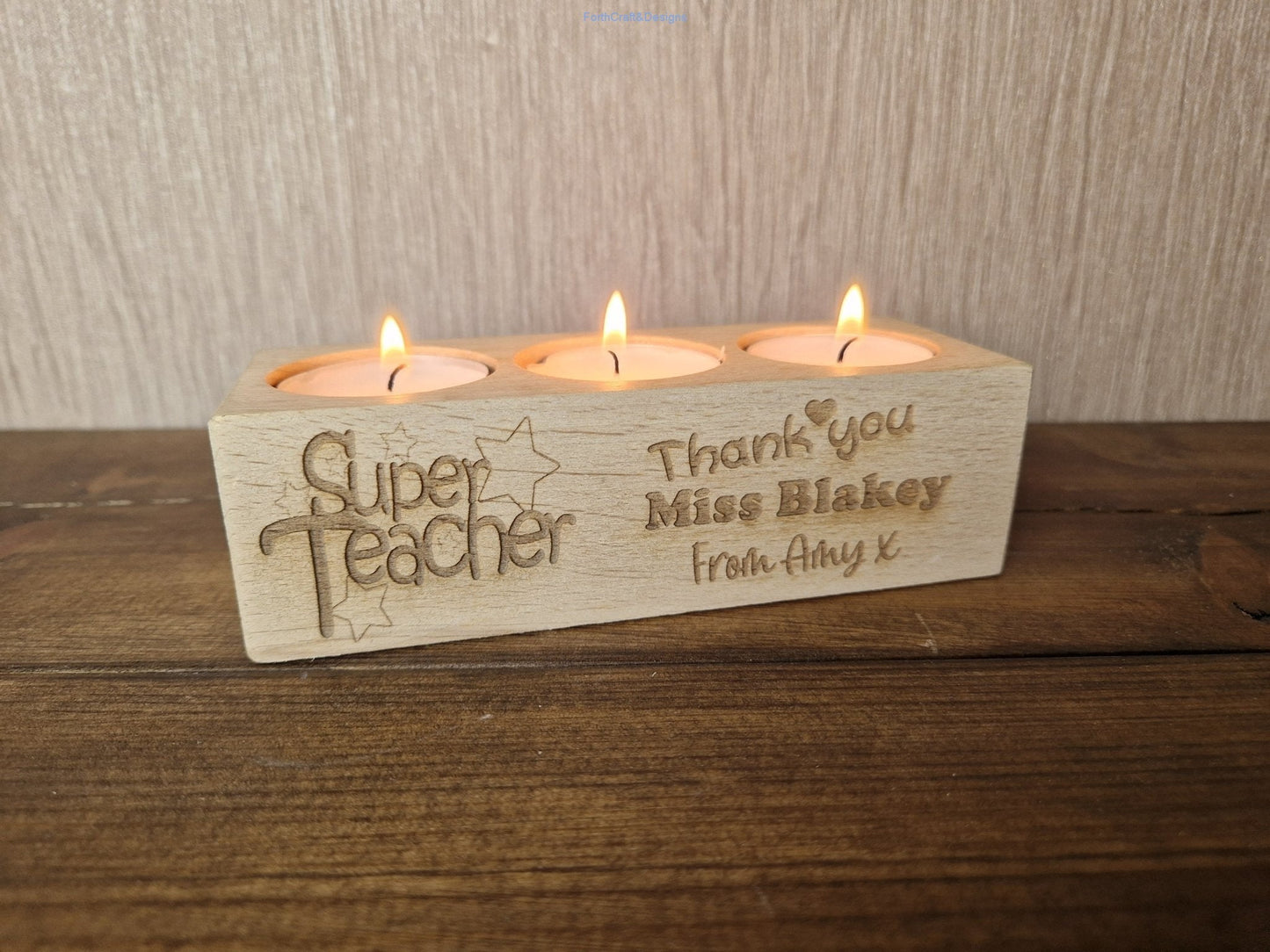 Teacher tea light candle gift-Forth Craft and Designs