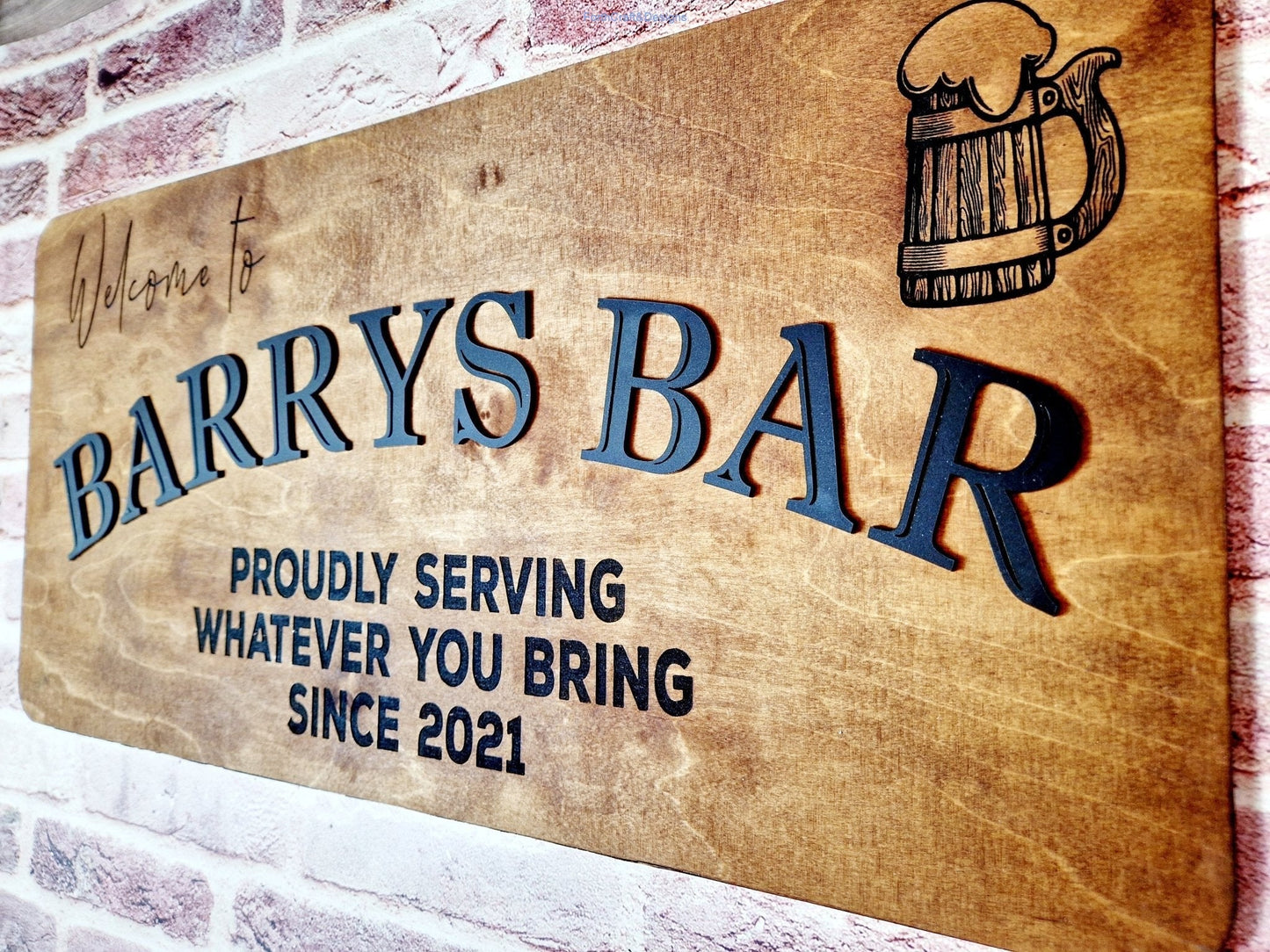 Wooden custom bar sign-Forth Craft and Designs