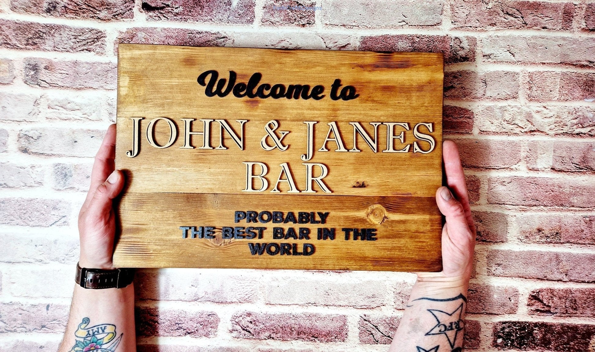 Wooden custom bar sign-Forth Craft and Designs