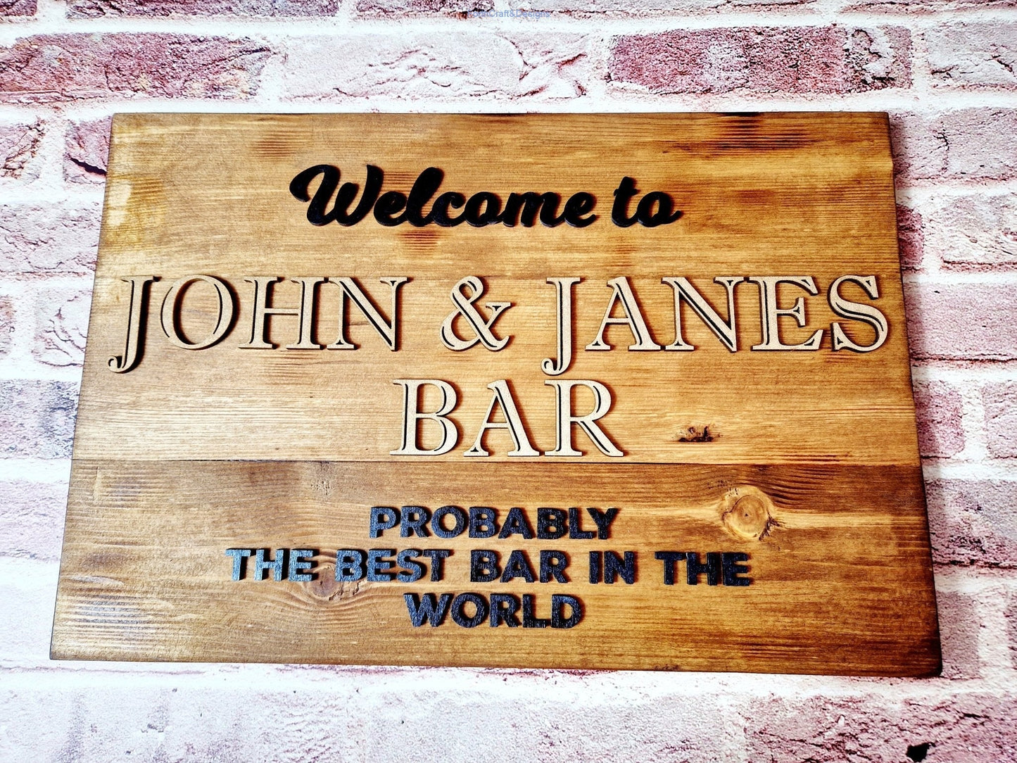 Wooden custom bar sign-Forth Craft and Designs