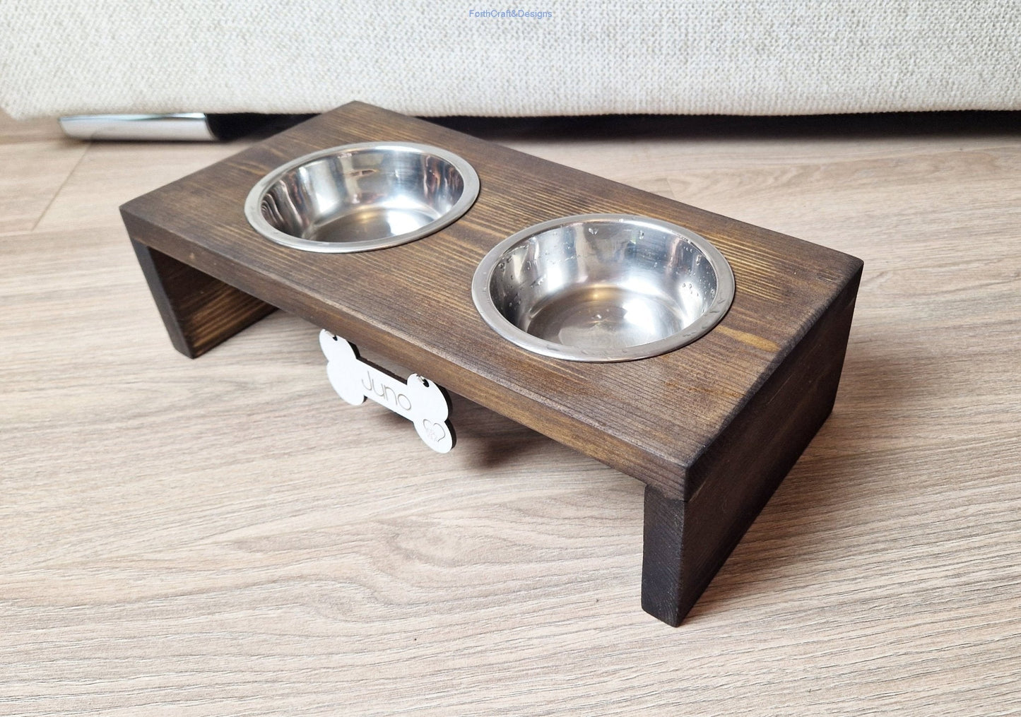 Wooden Dog Leash Hanger, and feeding station bundle.-Forth Craft and Designs